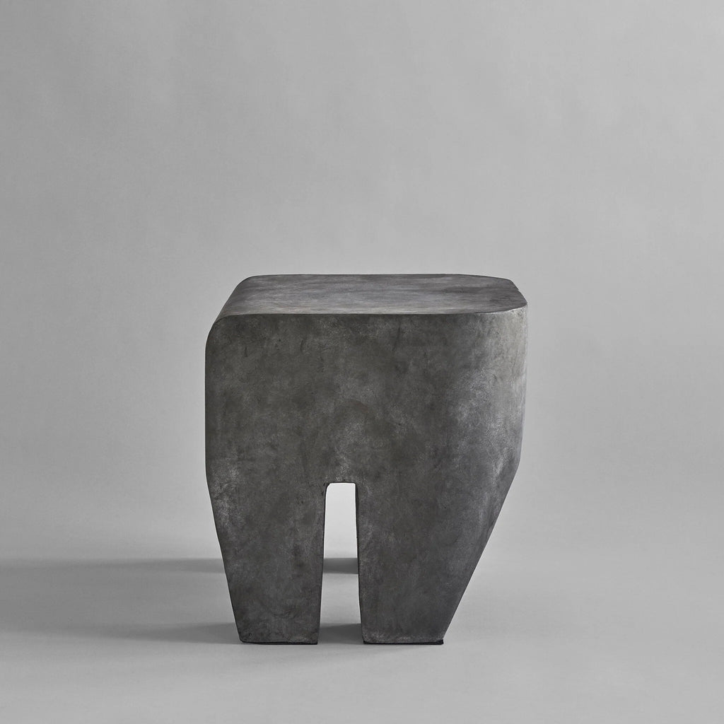 Sculpt Stool - Concrete & Leather
