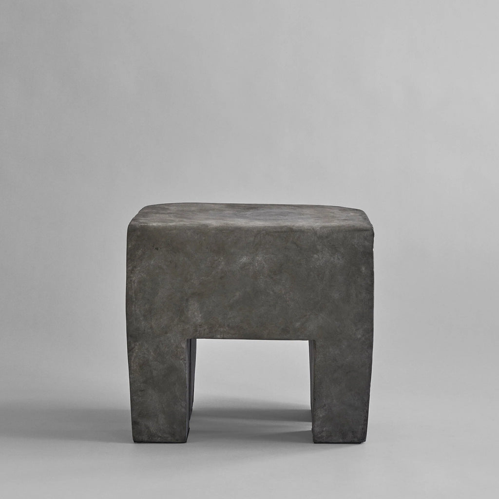 Sculpt Stool - Concrete & Leather