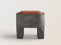 Sculpt Stool - Concrete & Leather